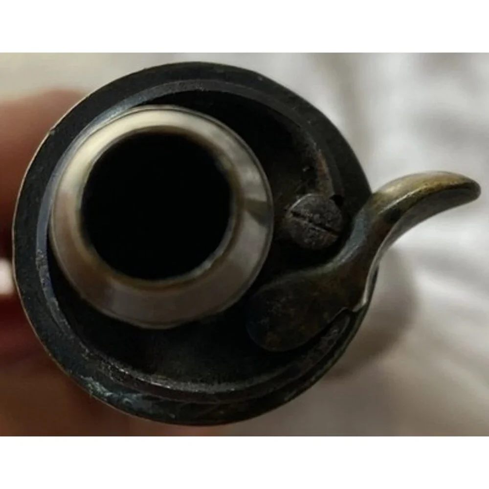 Unusual pistol Powder Flask Copper & Brass Shell Decoration